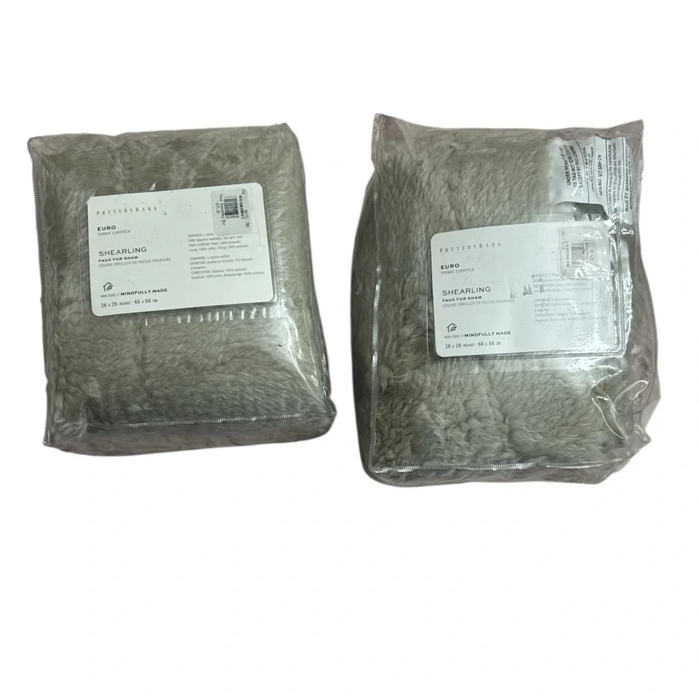 Set of Two Luxe Faux Fur Euro Shams Pottery Barn